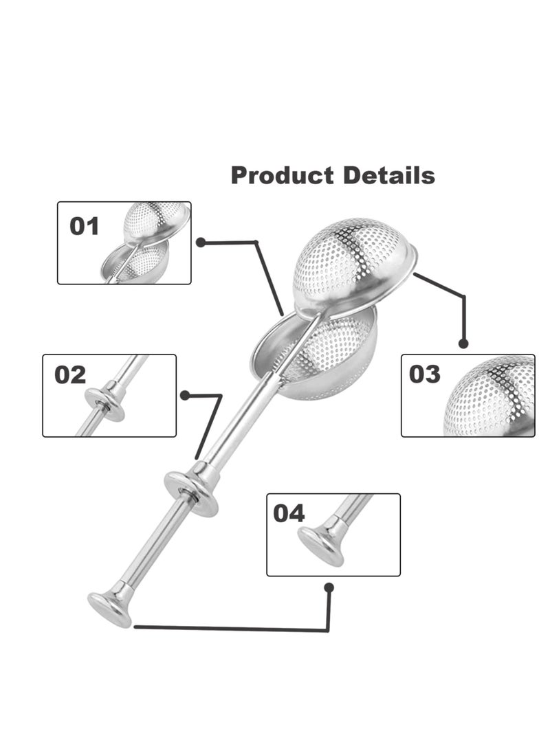 Excefore - Tea Infuser, Stainless Steel Tea Strainer Mesh Ball Shape Tea Filter for loose tea leaves, 2 pieces, silver - Image 1