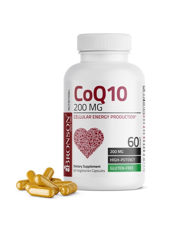 Bronson برونسون CoQ10 200 ملغ إنتاج الطاقة الخلوية عالية الفعالية، 60 كبسولة نباتية - Image 1