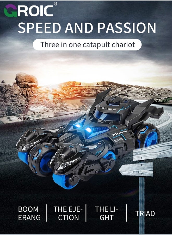 GROIC 3 In 1 Pull Back Cars Toys, Pull Back Vehicles Motorcycle Launcher Toy Die-cast Catapult Race Trinity Chariot,Toy Car for Kids  - Image 2