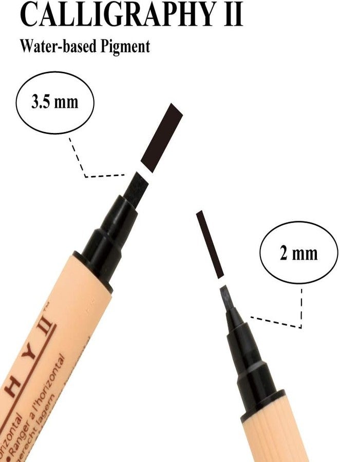 Zig Calligraphy Marker Pack of 2 - TC-3100 Black Marker & MS-3500 Black Marker | Dual Tip Size 2.0mm & 3.5mm Lettering Pens for Calligraphy & Card Making and much more | Country of origin Japan - Image 2