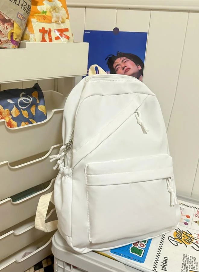Take Two White Plain Backpack