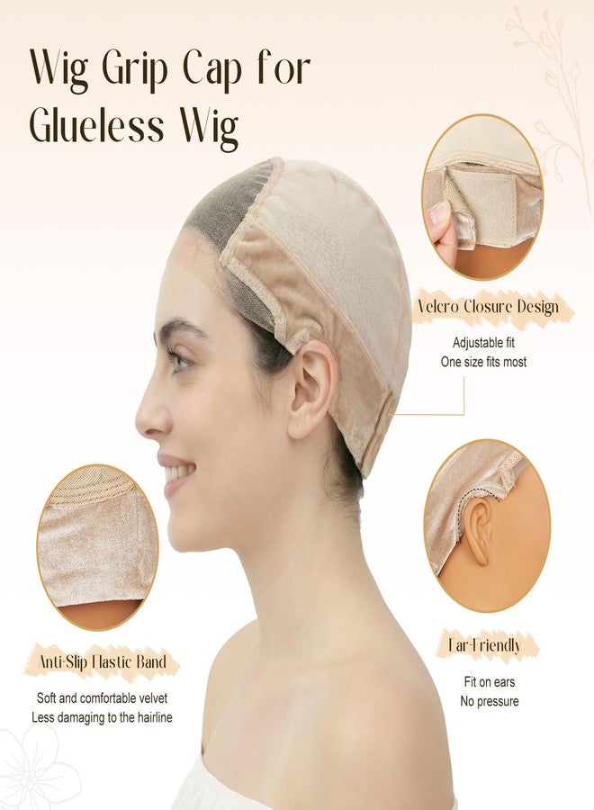 Dansama Wig Grip Cap for Women, 2 Pack Glueless Lace Wig Cap with Adjustable Non-Slip Band, Secure & Breathable for Lace Front Wigs (Nude) - Image 5