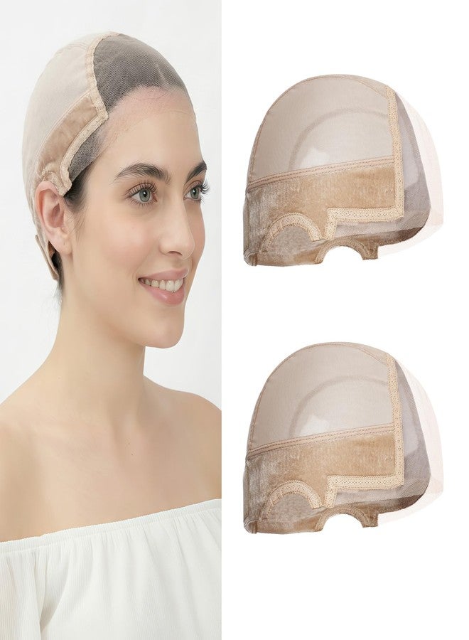 Dansama Wig Grip Cap for Women, 2 Pack Glueless Lace Wig Cap with Adjustable Non-Slip Band, Secure & Breathable for Lace Front Wigs (Nude) - Image 1