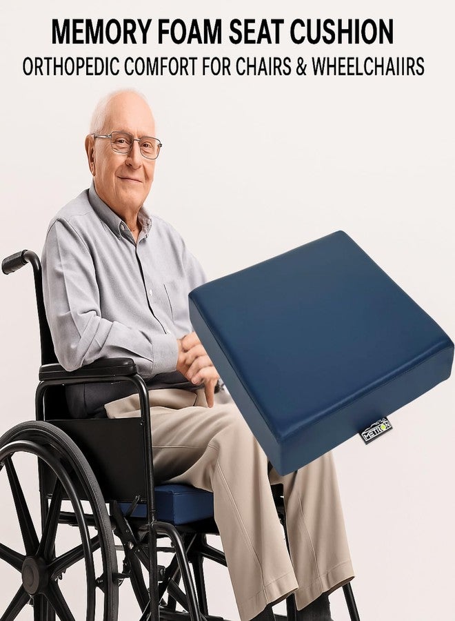 METRON Orthopedic Memory Foam Seat Cushion for Chair & Wheelchair | Pressure Relief Foam Pad with Anti-Slip Waterproof Cover | Chair Gadda for Office, Car & Long Sitting Comfort - Image 3