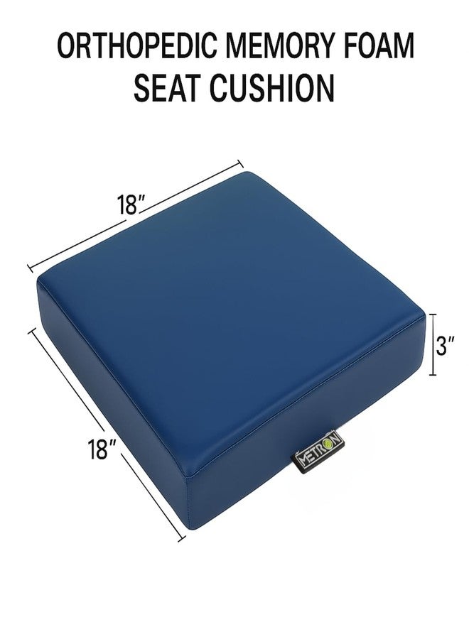 METRON Orthopedic Memory Foam Seat Cushion for Chair & Wheelchair | Pressure Relief Foam Pad with Anti-Slip Waterproof Cover | Chair Gadda for Office, Car & Long Sitting Comfort - Image 2