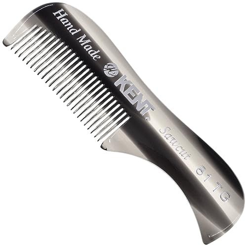 KENT A 81T Graphite XSmall Mens Beard Mustache Pocket Comb Fine Toothed for Facial Hair Grooming and Styling HandMade of Quality Cellulose Acetate Sawcut Hand Polished Made in England