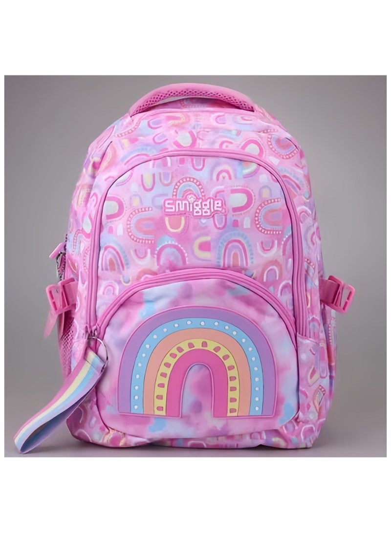 Smiggle Girl Student Cartoon Print Schoolbag Elementary and Middle School Students Children's Backpack Outdoor Leisure Bbag Backpack 42*30CM