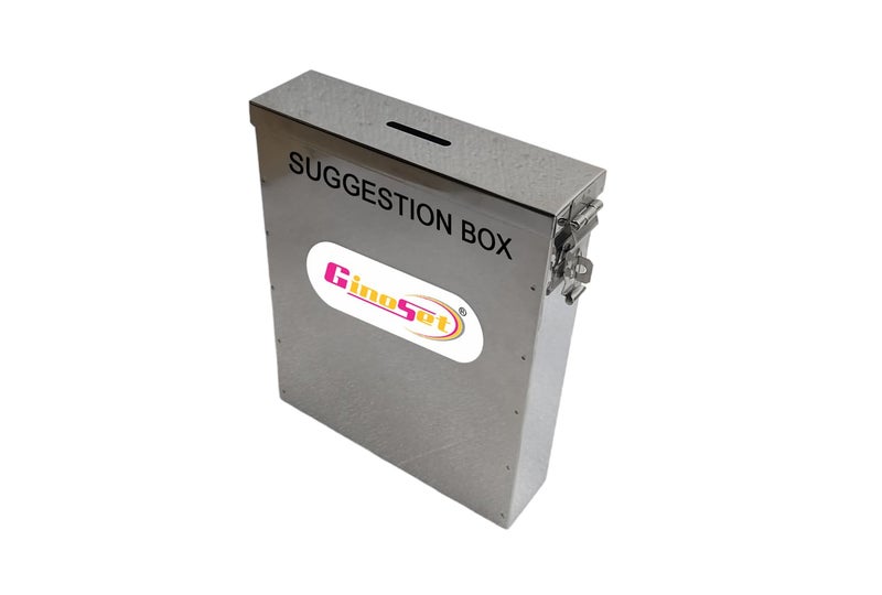GinoSet® Stainless Steel Slim All in 1 Multipurpose Letter/Suggestion Box/Complaint/Donation Box Use Table Top or Wall Mount - Image 1