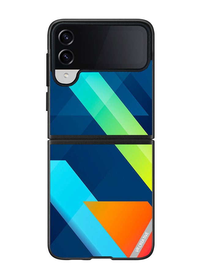 VR CREATIVE Protective Case Cover For Samsung Galaxy Z Flip4 Texture Design Multicolour - Image 1