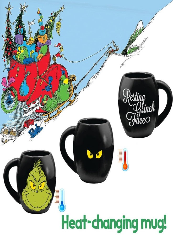 Bioworld Dr. Seuss GRINCH Resting Grinch Face Heat Reactive Color Changing Tea Coffee Mug Cup 20 Oz. - Image 5