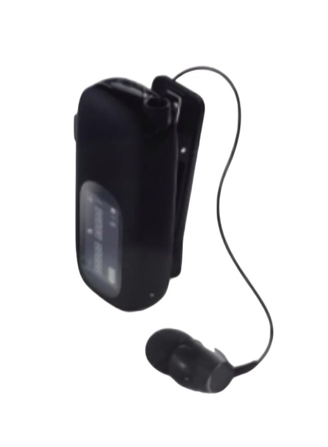 WIRELESS Headset in-Ear Retractable Earphone Hands-free Sport Driver Earphone Telescopic Clip on Stereo Earbud With Mic and LCD Display Screen - Image 2