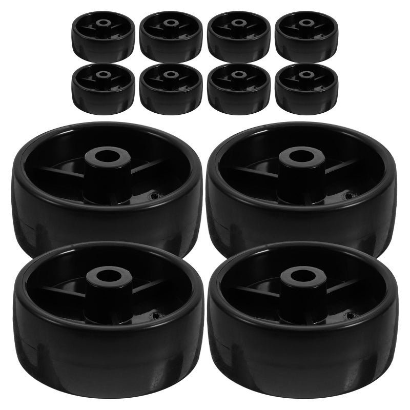 2 Inch Black PP Solid Rubber Wheels 12 Pack Lawn Mower Replacement Casters for Garden Equipment - Image 2