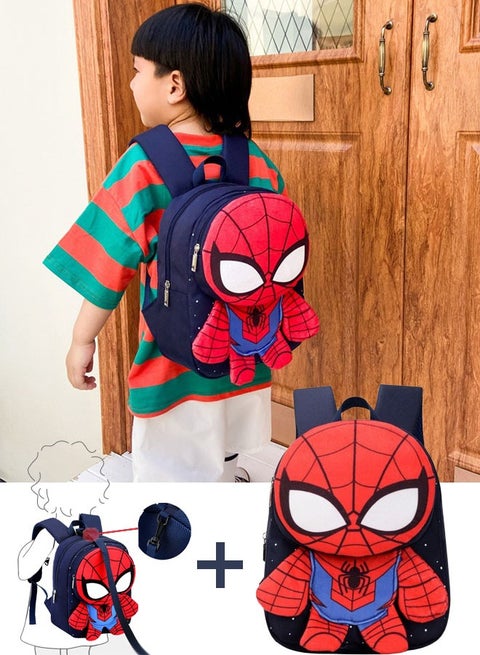 حقيبة مدرسية للأطفال مزودة بحبل مضاد للضياع، حقيبة مدرسية صغيرة للأطفال، حقيبة ظهر مقاومة للضياع ومقاومة للماء (ب)