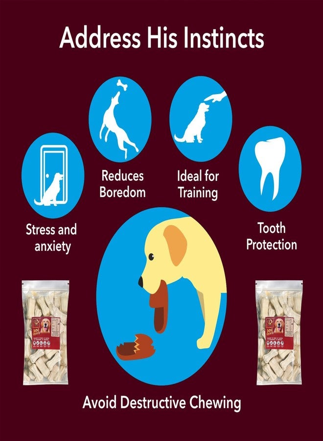 ADB Creations - Chicken Flavor Rawhide Bones for Dogs 2 Inch Calcium Dog Bones | Dog Chew Bone for Dogs, Puppies, Small Dogs & All Breeds | Healthy Bones for Dogs to Chew | 60 Pieces - Image 5