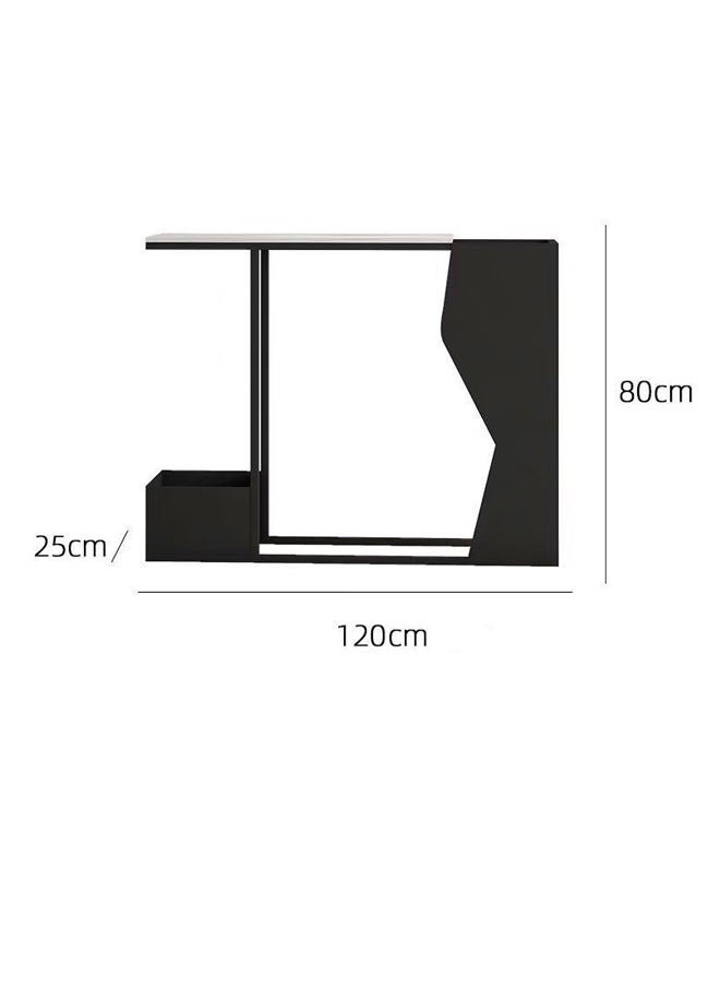 C&C Home Multipurpose Use Modern Artistic Metal Frame Design Console Table Hallway Entry Table Narrow Sofa Side Table Entrance Wall Shelf Display Porch Table with Built in Plant Pot and Decorative Lamp Bands for Living Room Entryway Corridor 120x25x80 cm  - Image 5