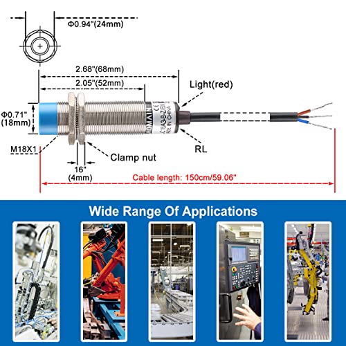 Baomain Capacitance Proximity Sensor Switch LJC18A3-B-Z/BX NPN NO DC 10-30V 200mA 1-10mm - Image 3