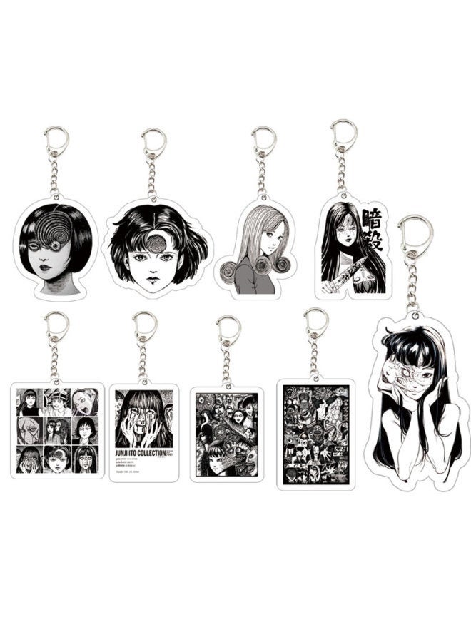 Generic Junji Ito Key Chain Ring Keychain for Accessories Bag Acrylic Pendant Keyring Chains Jewelry Gifts-Color:Junji 5  - Image 2