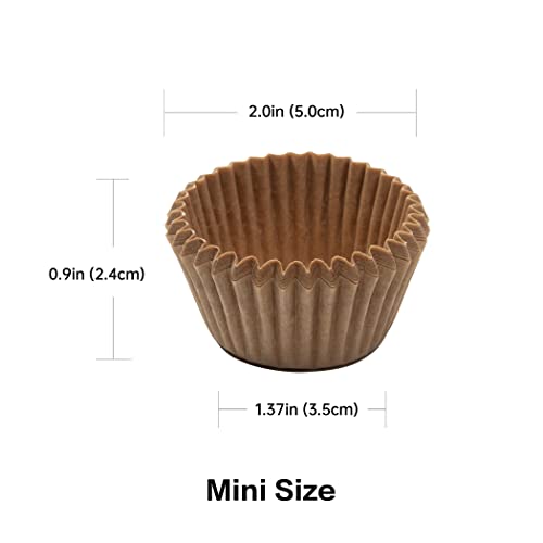 Bake Choice Non-Stick 400pcs Mini Cupcake Liners for Baking, Natural parchment muffin liners for Mini Muffin Pan, Cupcake Pan, Food Grade, Non Stick, Greaseproof - Image 2