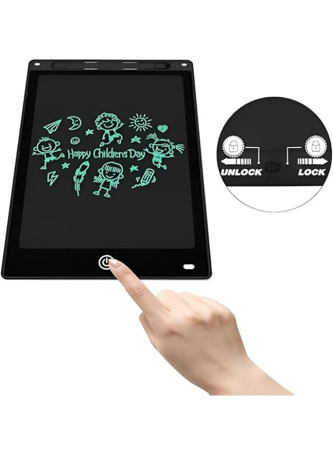 لوحة كتابة LCD مقاس 12 بوصة، لوحة رسم رقمية، دفتر ملاحظات بدون ورق، سبورة صغيرة، تدعم وظيفة مسح الشاشة، مزودة بقلم مدمج وبطارية زر. - Image 5