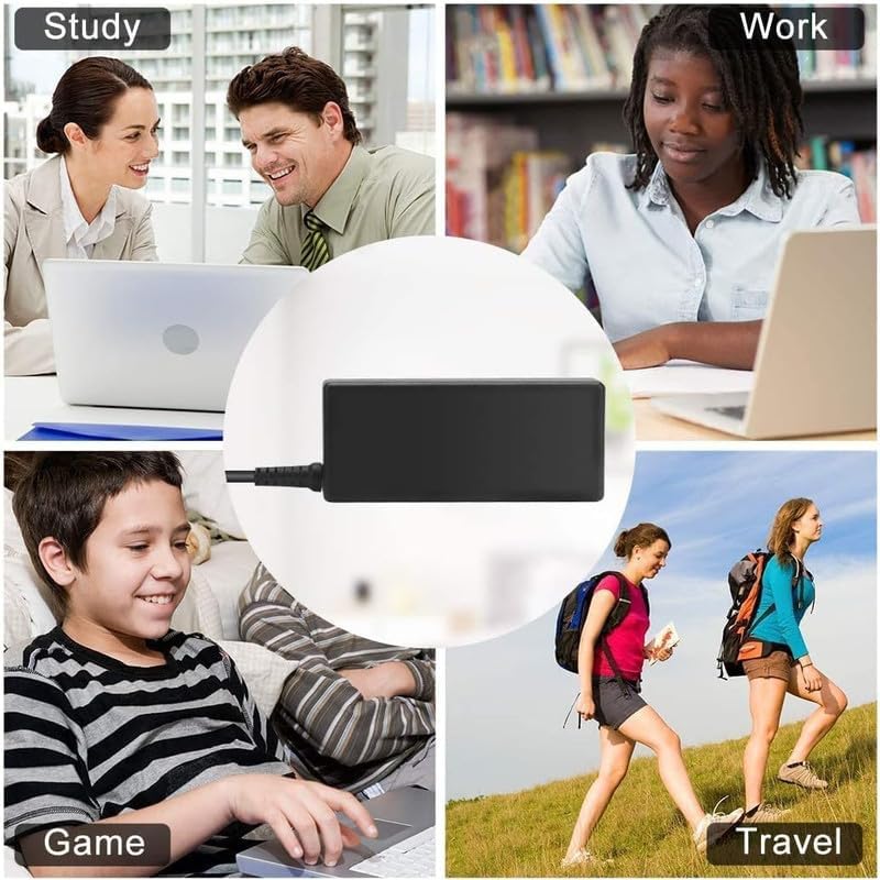 VNJ 65W Laptop Charger for H P Pavilion x360 14 15 17, H P Envy 13 15 X360, H P Elitebook 840 G5, H P ProBook H P Chromebook H P Stream Series, H P Spectre 710412-001 19.5V 3.33A H P Adapter - Image 4