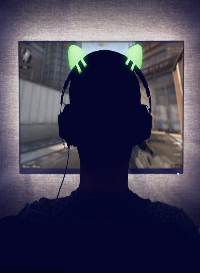 REEYEAR Glow in Night Cute Cat Ears Fits for HypreX Cloud/Cloud Stinger/Cloud Flight Headsets, Universal Fit Lovely Kitty Adjustable Attachment Straps for Gaming Headphone,Light Yellow&Pink - Image 5