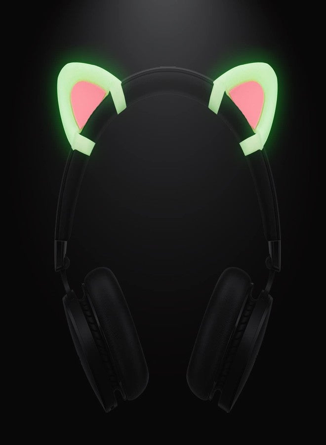 REEYEAR Glow in Night Cute Cat Ears Fits for HypreX Cloud/Cloud Stinger/Cloud Flight Headsets, Universal Fit Lovely Kitty Adjustable Attachment Straps for Gaming Headphone,Light Yellow&Pink - Image 2