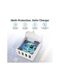 Aioneus USB Charger, 4-Port USB Fast Charger Plug with 44W Intelligent Quick Charge 3.0 Charger Adapter, Multi USB Charging Block for iPhone 14 13 12 11 Pro Max XS 8 7 6s,Samsung S21 S20 S10 S9 S8  - Image 5