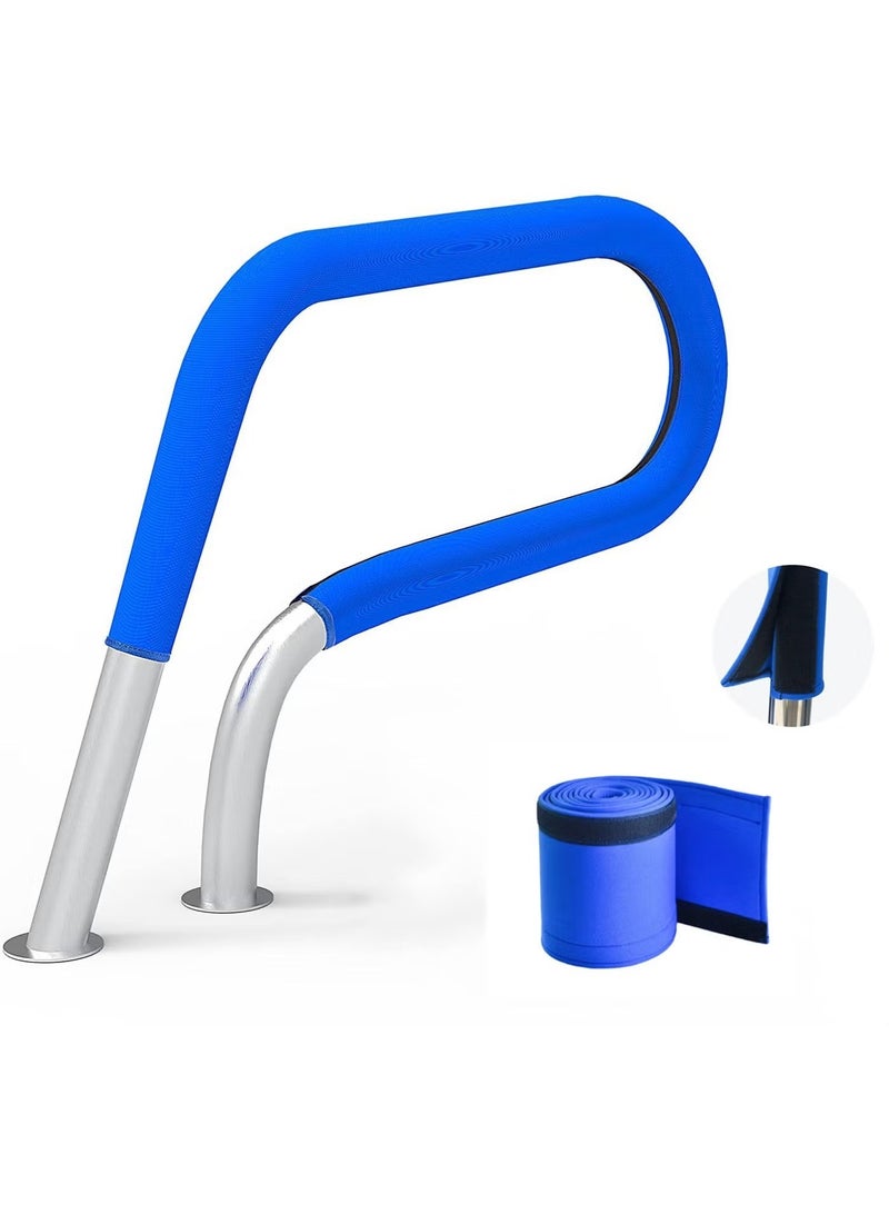 GMORO Blue Non-Slip Swimming Pool Hand Rail Grip Cover for 4ft Velcro Style, Improve Poolside Safety with Secure Support. - Image 1