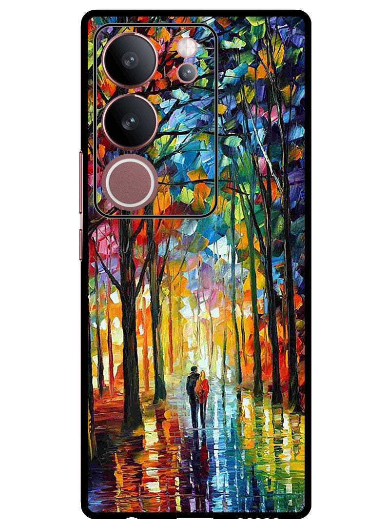 Theodor Protective Case Anti Scratch Shock Proof Bumper Cover For Vivo V29 - V29 Pro Colorful  Art Couple - Image 1