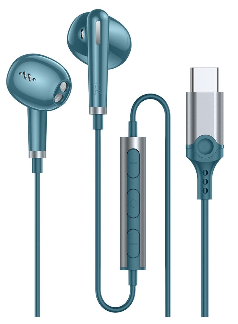 Concretization Type C Headphones / USB C Headphones for Samsung Galaxy S25 S24 S23 Ultra S22 S21 FE S20 A54 A53 Or iphone17/16/15 , USB C Earphones with Mic Volume Control Wired Earbuds 545 Gree - Image 1