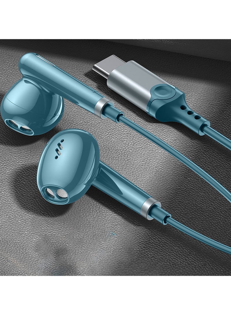 Concretization Type C Headphones / USB C Headphones for Samsung Galaxy S25 S24 S23 Ultra S22 S21 FE S20 A54 A53 Or iphone17/16/15 , USB C Earphones with Mic Volume Control Wired Earbuds 545 Gree - Image 2