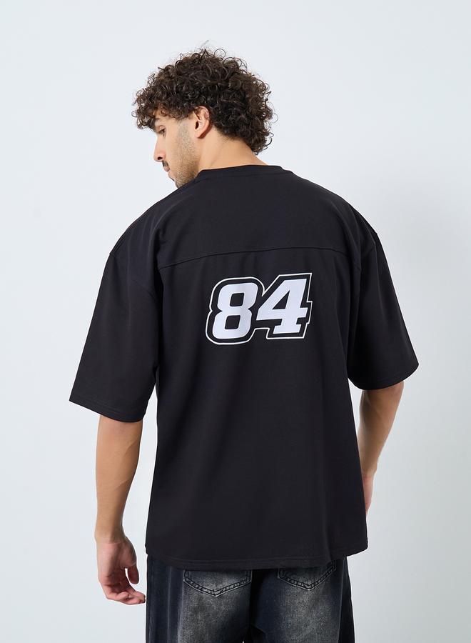 Styli Black Graphic Print Boxy Fit T-Shirt - Image 4