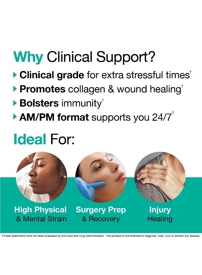 VitaMedica Clinical Support Formula | Promotes Collagen & Wound Healing | Vitamin C, D, & A to Support Healthy Immune Function | Zinc + Selenium | Vitamin B | Multivitamin for Women & Men - Image 2