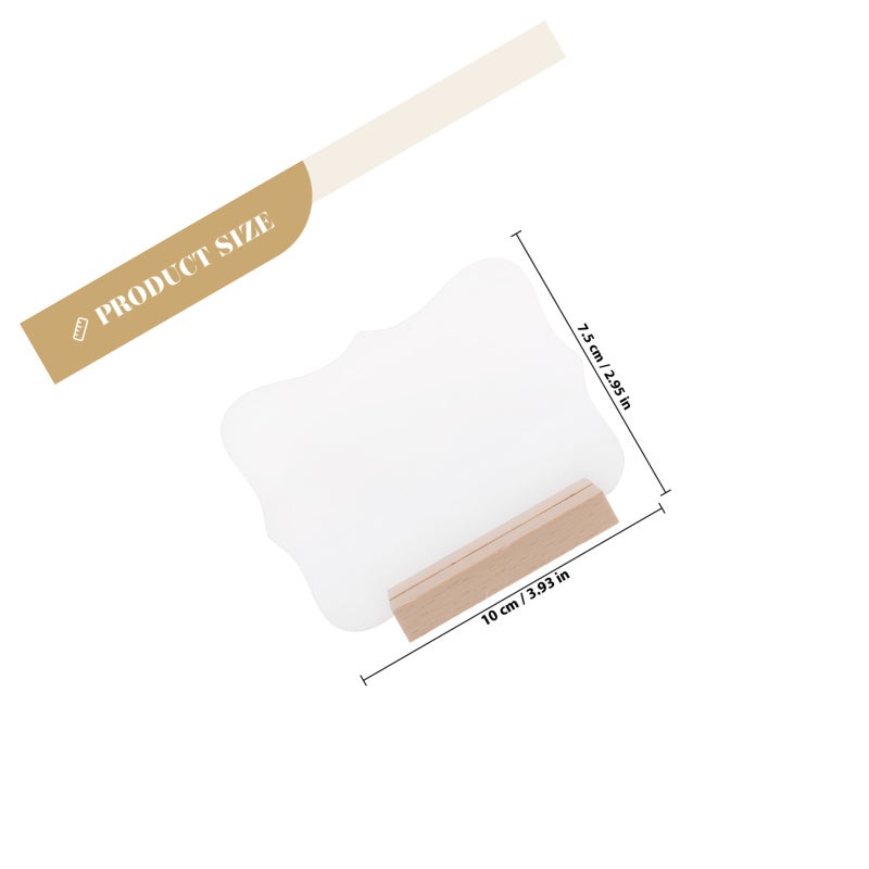 4pcs Transparent Sign Blank Table Sign with Wood Stand - Image 2