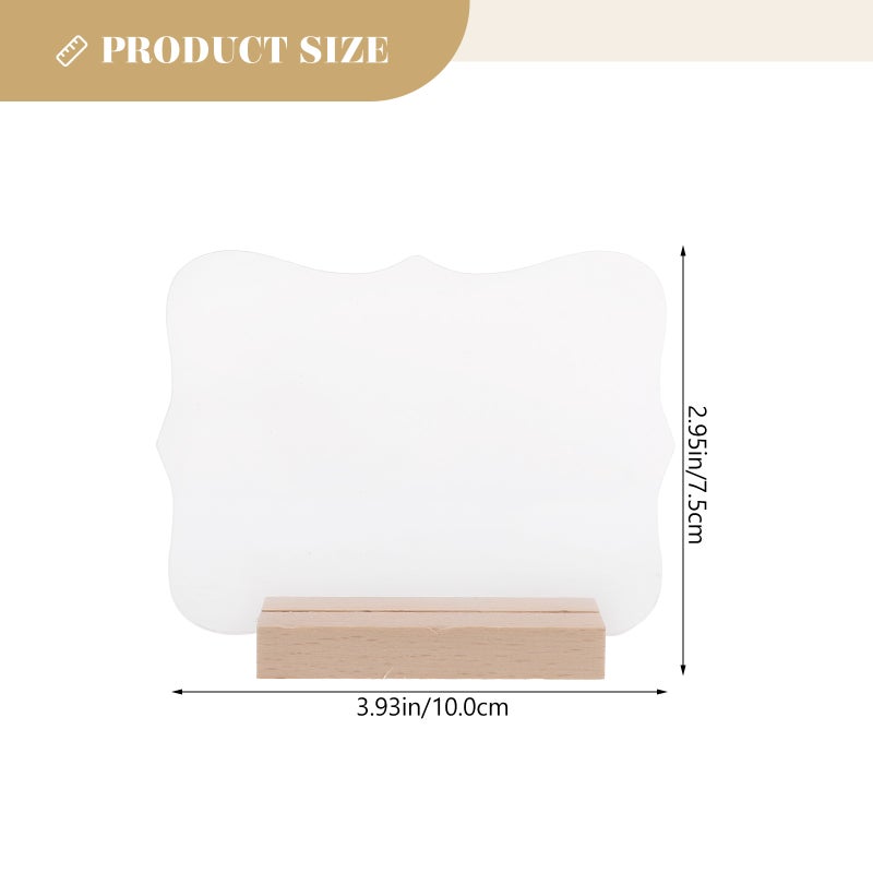 4pcs Transparent Sign Blank Table Sign with Wood Stand - Image 5
