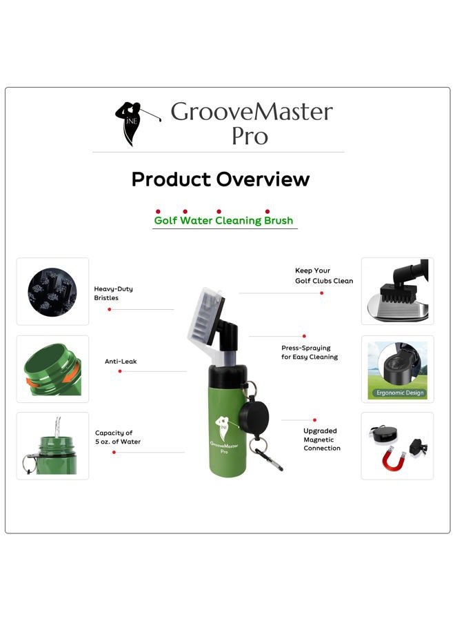 jNE GrooveMaster Pro Golf Water Brush with Upgraded Strong Magnetic Connection | Heavy-Duty Nylon Bristles | Press-Spraying for Easy Cleaning | Anti-Leak | Wide Range Coverage | A Must-Have Golf Accessory - Image 2