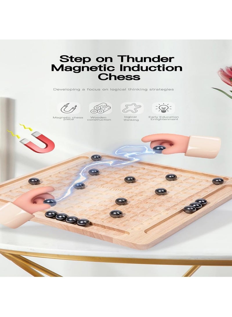Magnetic Chess Set With Wooden Board For Kids Adults, 2024 New Version Magnetic Slate Game Fun Interactive Tabletop Game Family Party Board Game (Magnetic Chess Game - Style B) - Image 3