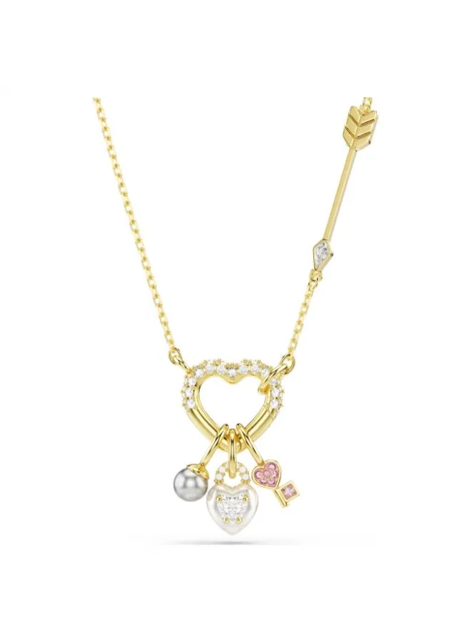 Idyllia Pink Crystal Gold Tone Plated Pendant Necklace