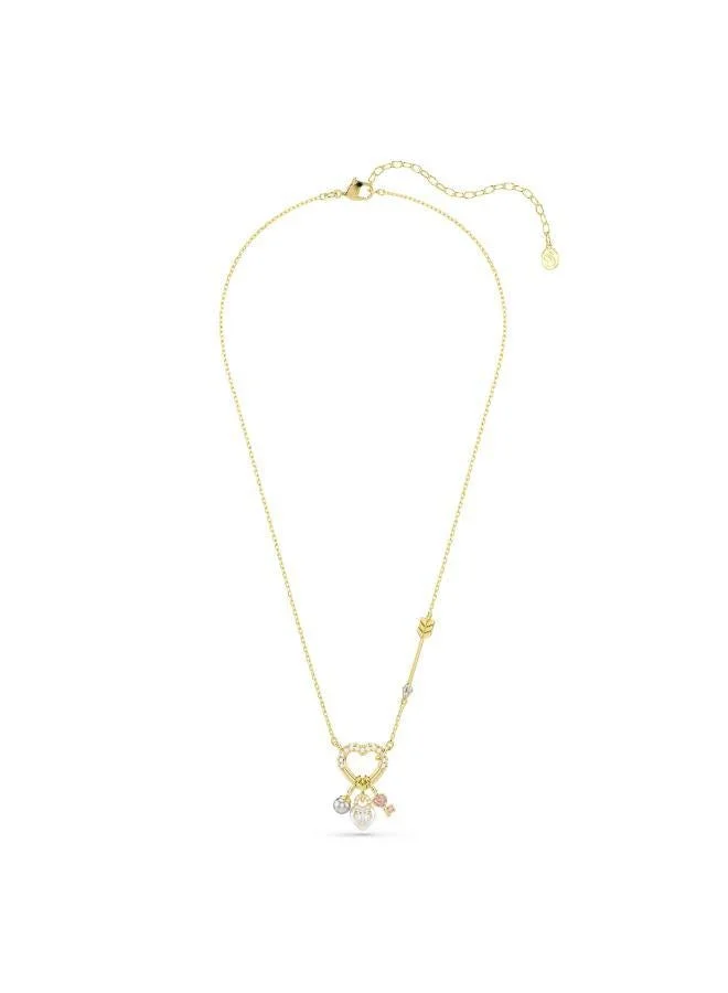 SWAROVSKI Idyllia Pink Crystal Gold Tone Plated Pendant Necklace