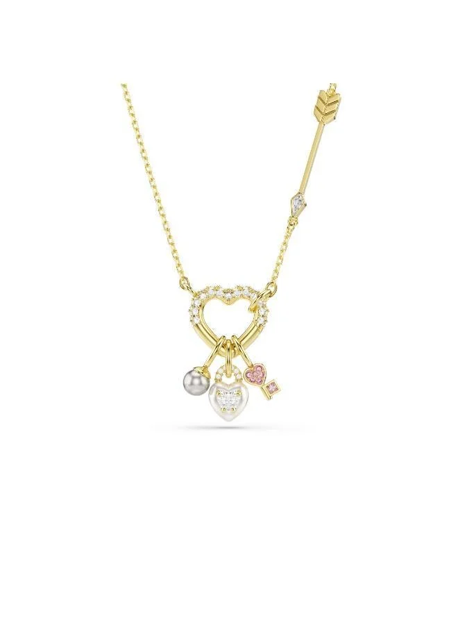 Idyllia Pink Crystal Gold Tone Plated Pendant Necklace