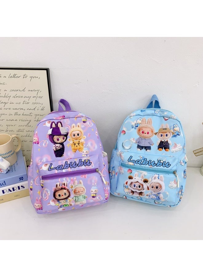 لابوبو حقيبة أطفال جديدة ذات سعة كبيرة من LABUBU حقيبة ظهر للأولاد والبنات في المدارس الابتدائية وحقيبة ظهر لرياض الأطفال وحقيبة ظهر عصرية للنزهات 32*25*11 سم - Image 3