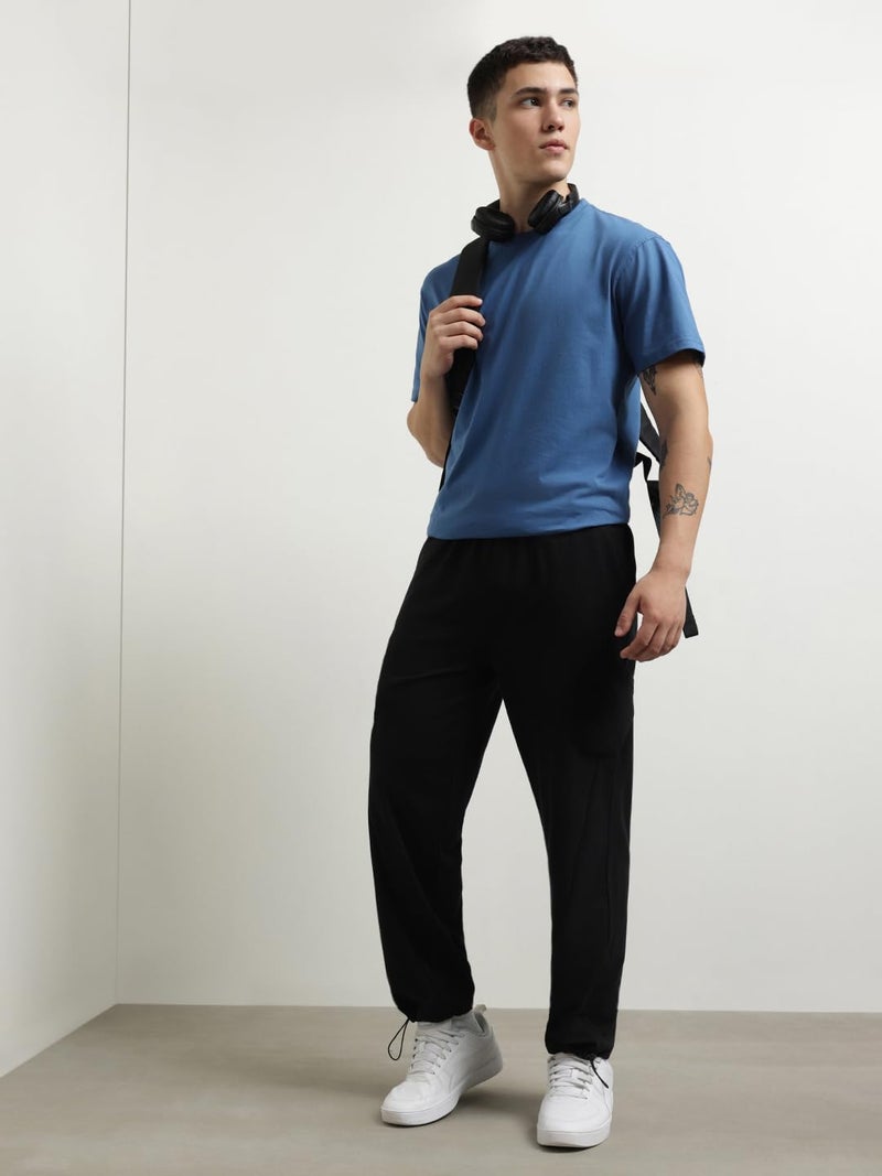 NOBERO Men Mid Rise Straight Sweatpants (1M-BWJG-R0123_Black, Large) - Image 4