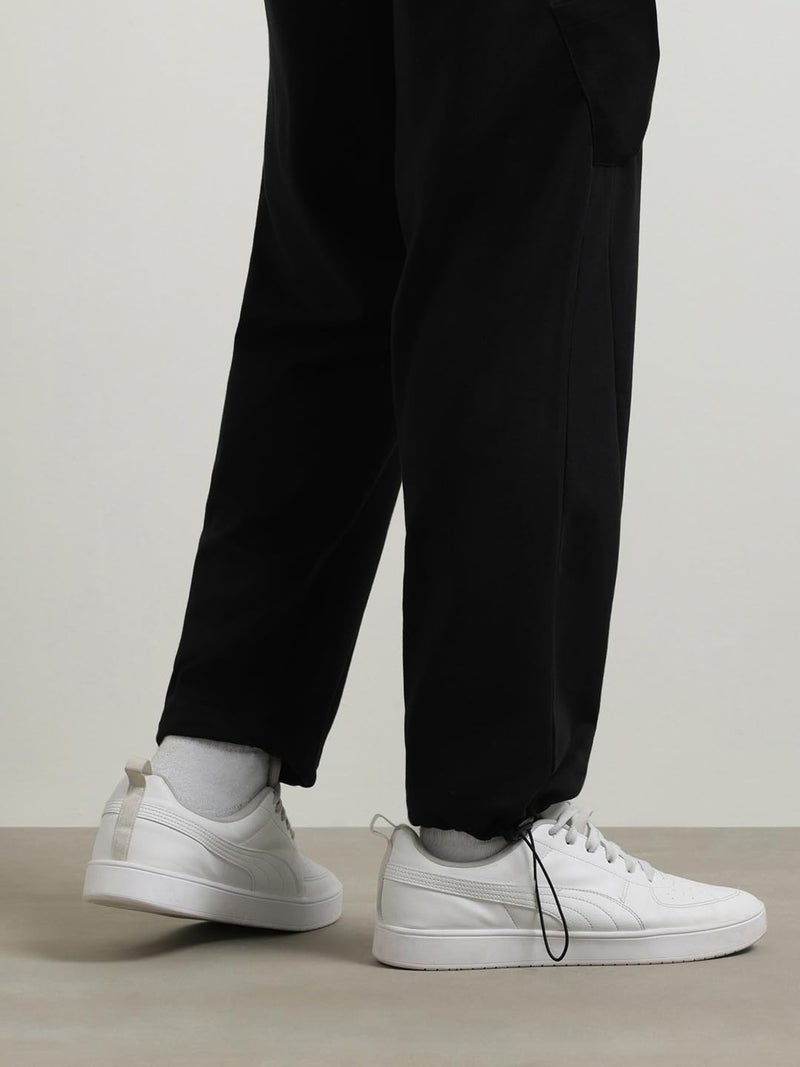 NOBERO Men Mid Rise Straight Sweatpants (1M-BWJG-R0123_Black, Large) - Image 3