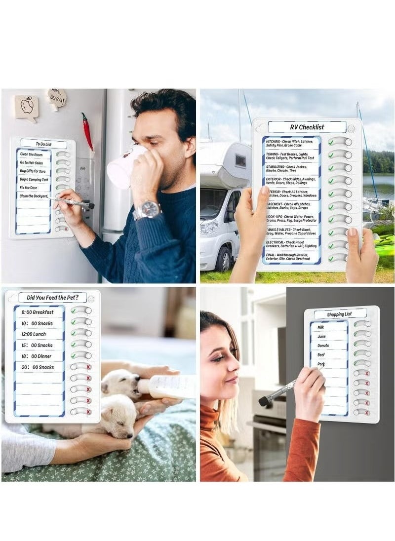 OMEVE - Chore Chart for Kids Sliding Routine Chart, DIY Blank Chore Chart Memo Boards, Home Chore Schedules Memo Checklist Plan Board, Dry Erase Memu Board, Meal Planner Fringe Whiteboard - Image 1