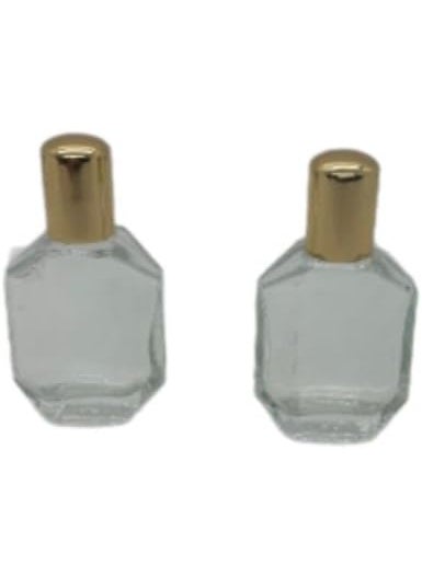 Caribbean Coastal Delights - 2 Roll-on Refillable Glass Perfume Bottle Purse or Travel Size. flat 1/2oz .15ml.with gold lids - Image 1