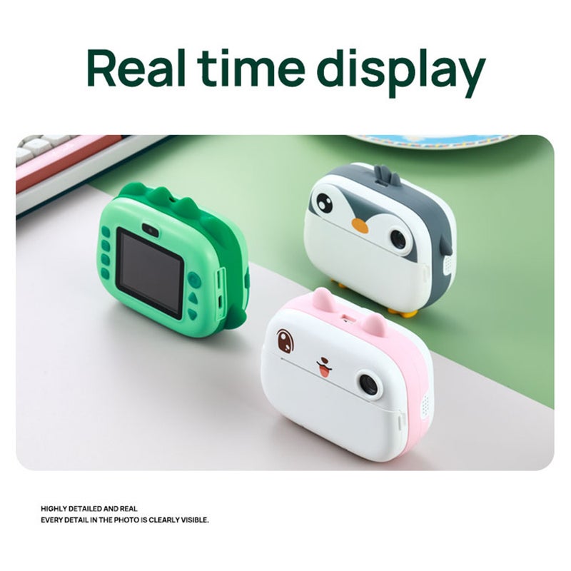 Kids Camera Instant Thermal Printer 2.4 Inch Screen Dual Camera Support Timer Shooting 1080P Video Recording Thermal Inkless Printing with 3 Rolls White Print Paper Toddler Learning Toy Birthday Gift - Image 4