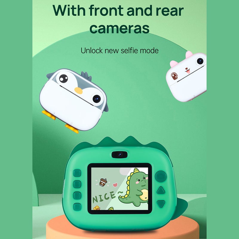 Kids Camera Instant Thermal Printer 2.4 Inch Screen Dual Camera Support Timer Shooting 1080P Video Recording Thermal Inkless Printing with 3 Rolls White Print Paper Toddler Learning Toy Birthday Gift - Image 5