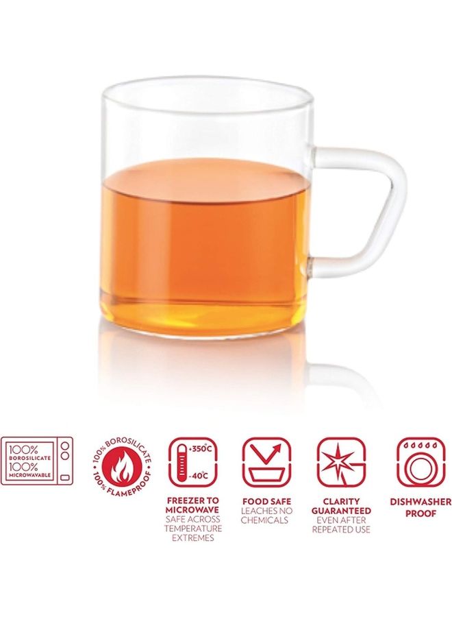 BOROSIL Vision Classic Mug Set Of 6-Microwavable White 190ml - Image 2