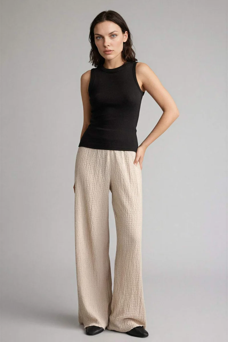 ديفاكتو Slim Fit Basic Camisole Crew Neck Tank Top