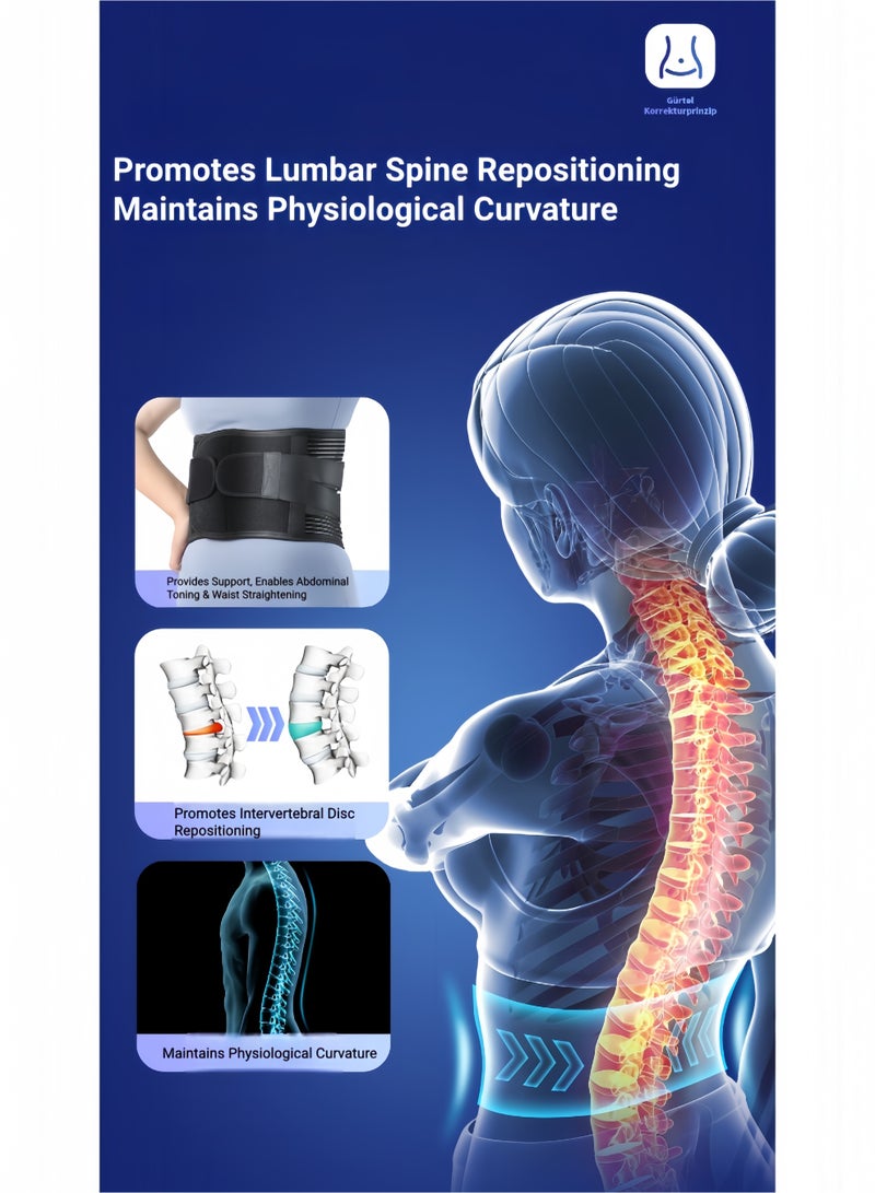 ARUWA Back Brace Lower Back Pain Relief with 7 Stays, Adjustable Breathable Back Support Belt for  Men/Women Work, Back Brace for Lower Back Pain Relief,Anti-skid Lumbar Support for Sciatica Scoliosis - Image 4